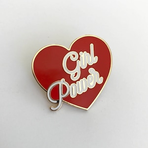 Girl Power Pin Hard Enamel Pin Equality Feminist Pin Girl Gang Girl Boss Pink, Red, White Glitter or Black Enamel Pin image 4