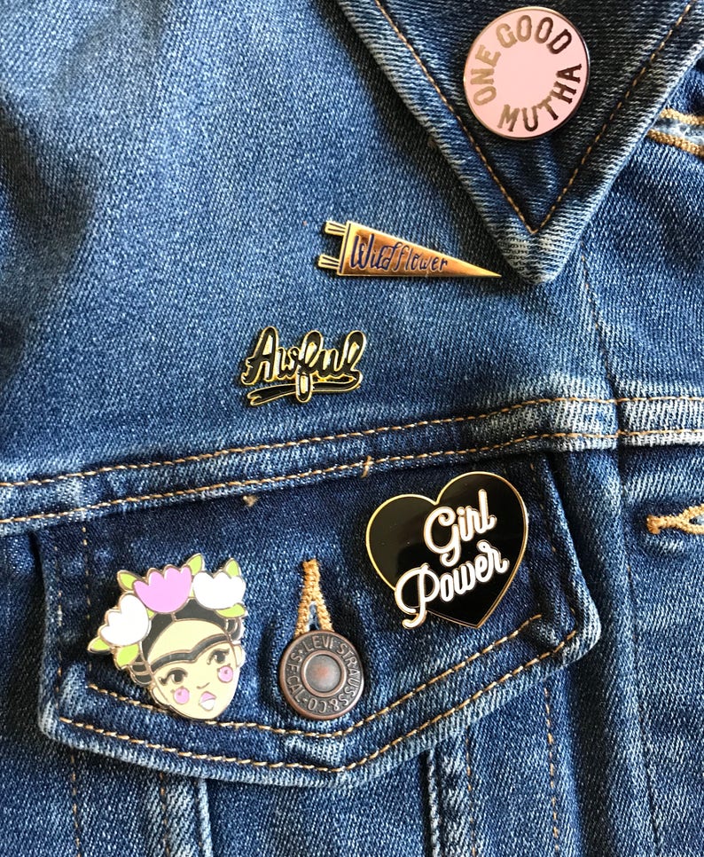 Girl Power Pin Hard Enamel Pin Equality Feminist Pin Girl Gang Girl Boss Pink, Red, White Glitter or Black Enamel Pin image 7