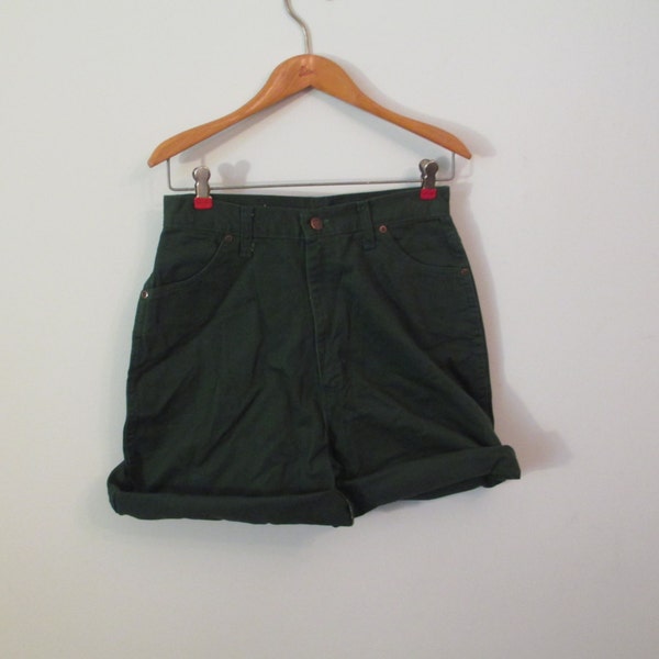 50% off - Green Denim Shorts - Forrest Green - Grunge - Cutoffs - Women - Small