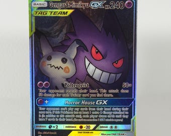 Gengar & Mimikyu gx 165 Team Up English • Handmade PROXY • with TEXTURE