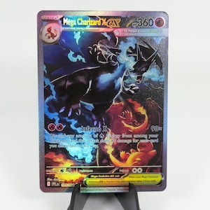 Real TEXTURE Mega Charizard X ex 125 SIR English • Handmade PROXY • Phantasmal Flames