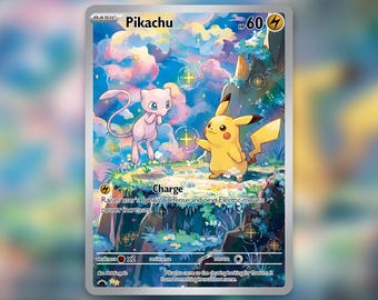 Pikachu Mew Custom Card! Hand Made!