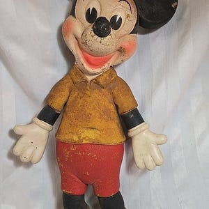 Vintage Walt Disney Mickey Mouse Foam Doll Bend-a-Twist 18" Plush - Very Rare! image 1
