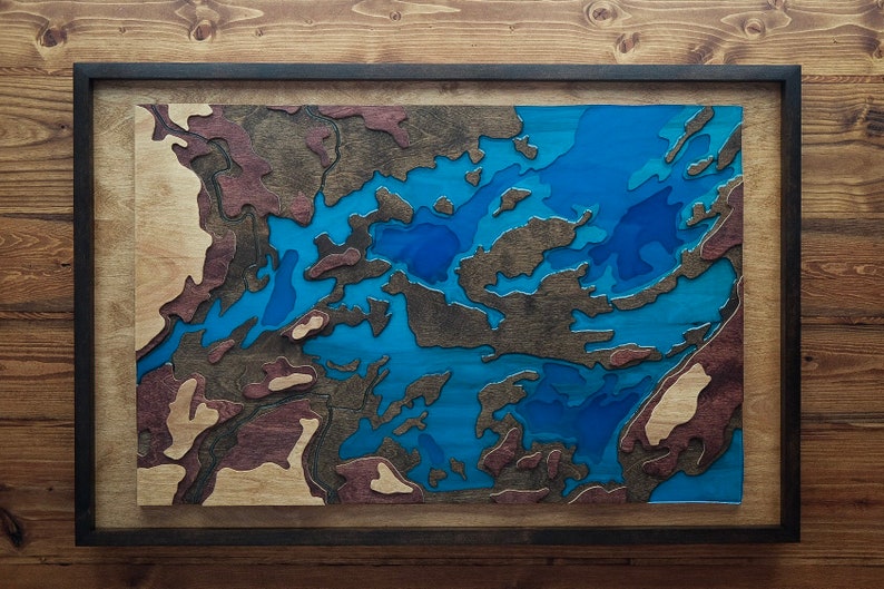 Ontario Topography Newboro Lake Map Canada Art Map Wooden Etsy