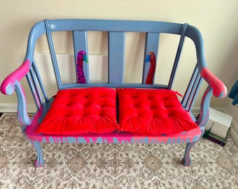 Hand Painted Statement Loveseat Contemporary Functional Art