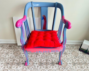 Hand Painted Statement Chair Contemporary Functional Art