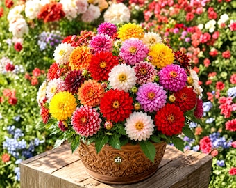 Más de 25 semillas de dalia de otoño, dalia enana semidoble de Unwin, semillas para jardín de flores cortadas, flores coloridas sin OMG.