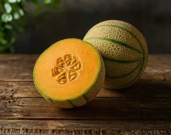 Más de 125 semillas de melón cantalupo Honey Rock, semillas de melón tradicionales no transgénicas, fruta de pulpa naranja dulce, semillas de melón Cucumis para jardín.