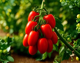 Más de 200 semillas de tomate Roma, semillas de tomate para pasta de variedades tradicionales no transgénicas, tomates rojos dulces y jugosos, semillas para huerto.