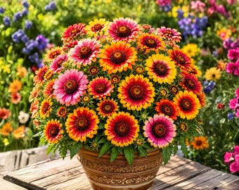 Más de 600 semillas de Gaillardia (flor manta), mezcla de flores perennes para polinizadores, semillas de flores silvestres coloridas para jardín, flores tradicionales no transgénicas.