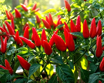 Más de 20 semillas de pimiento cayena gigante, semillas de pimiento picante tradicional, Capsicum annuum, variedad de jardín de alto rendimiento, sin OGM.