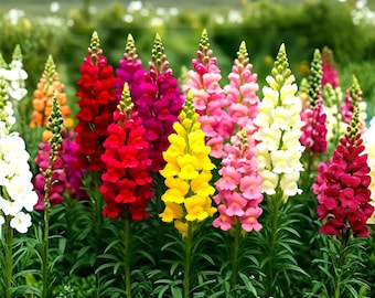 Semillas de boca de dragón arcoíris: Antirrhinum Majus, flores que atraen a los colibríes.