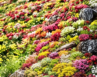 Más de 200 semillas de mezcla de sedum, suculenta perenne para cubrir el suelo, planta resistente a la sequía para jardines de rocas.