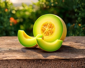 Más de 60 semillas de melón honeydew, semillas de melón tradicionales no transgénicas, fruta de pulpa verde súper dulce, semillas de hortalizas para plantar en el jardín.