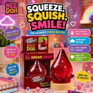 NeeDoh Dream Drop Squishy Toy, Dr Pepper Inspired, Sensory Stress Relief Fidget