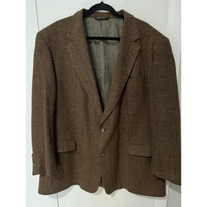 Vintage 90s Burberrys Mens Camel Hair Blazer Sports Coat Jacket Size 50 Brown