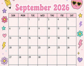 Personlig lärarkalender för 10 månader 2026-2027 | Pastellfärgad månadsplanerare (PDF) | Present som uppskattning för lärare