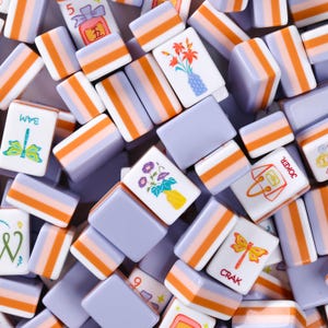 Lavender Field Butterfly Collection Mahjong Tiles | Flower 4 Layers Acrylic Mahjong Tile