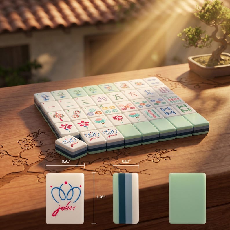 Pastel Mahjong Tile Set Modern Colorful Mahjong Games | Aesthetic Floral Mahjong Tiles 160 acrylic pieces image 7