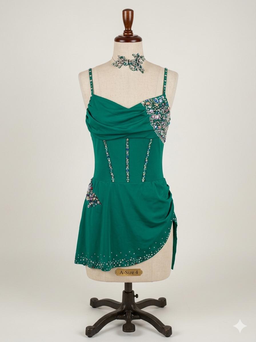 emerald green dress polyvore Dance Costume ruffle wedding dress
