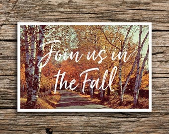 rustic signpost save the date postcard fall wedding autumn etsy