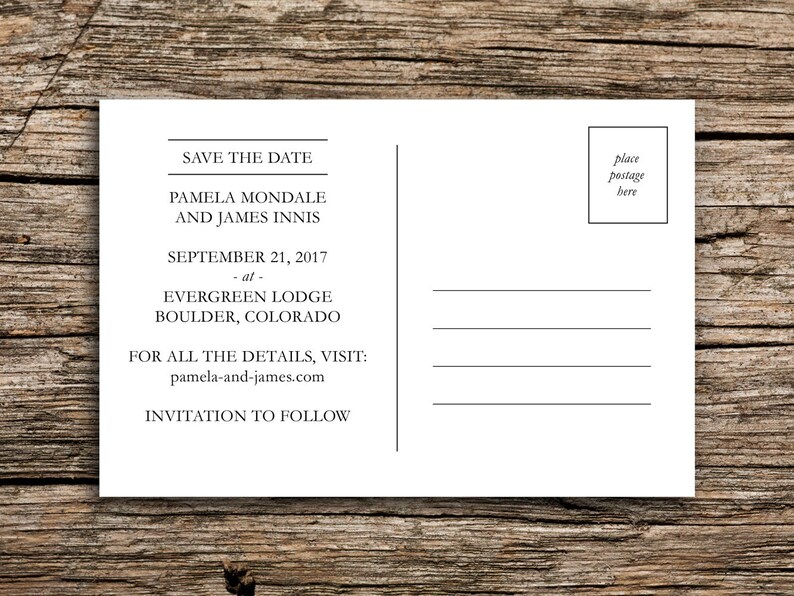 Adventure Mountain Save the Date Vintage Postcard Colorado Wedding Lake Save the Date Premium Wedding Invitation North Carolina Camp