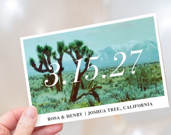 Joshua Tree Postcard Save the Dates // Vintage Desert Save the Date Cards California Palm Desert