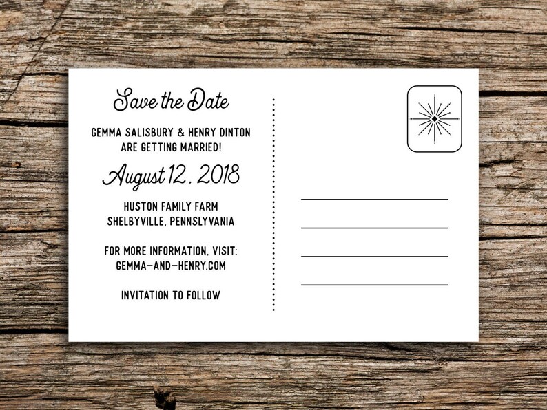Farm Road Save the Date Postcard Farm Wedding Save the Dates Post Cards Midwest Wedding Pennsylvania Illinois Wisconsin Country Unique