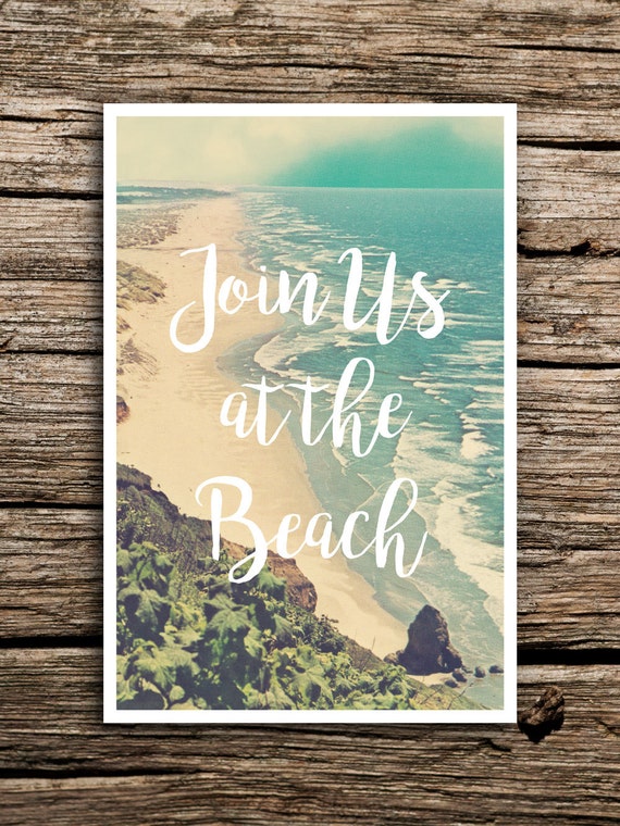 At The Beach Wedding Save The Date Postcard Destination Etsy