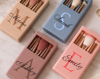 Initial Makeup Brush Set, Personalized Makeup Brush, Custom Name Brush, Wedding Favor, Bridesmaid Gift, Bachelorette Favor