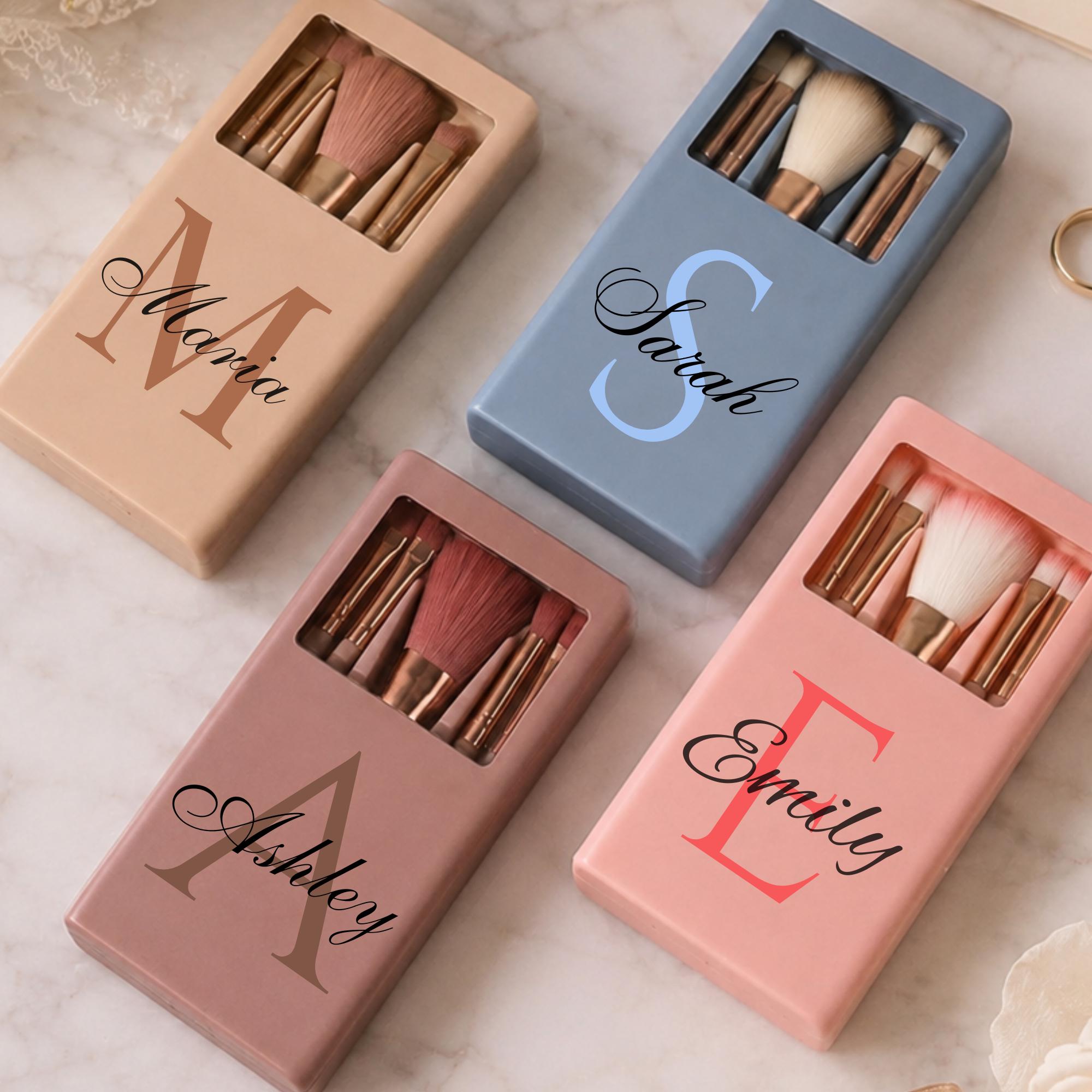 Initial Makeup Brush Set, Personalized Makeup Brush, Custom Name Brush, Wedding Favor, Bridesmaid Gift, Bachelorette Favor