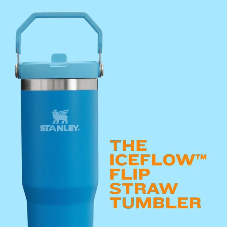 Personalized Stanley IceFlow 20 oz Straw Tumbler, Engraved Insulated Cup, Custom Travel Mug, Hydration Bottle, Gift for Him or Her