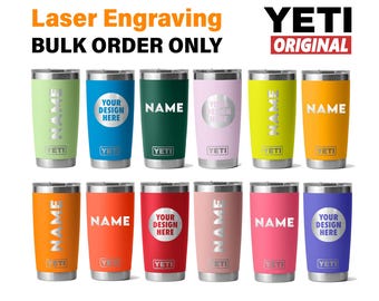 Laser Engraved 20oz YETI Rambler Tumbler, Personalized Stainless Steel Vacuum Insulated with MagSlider Lid, Yeti Name & Logo Tumbler