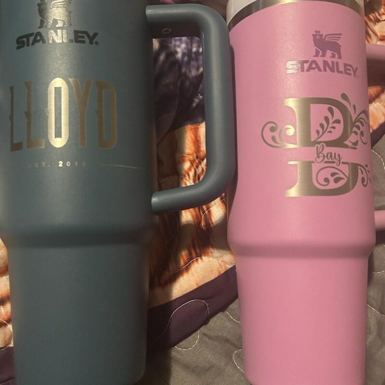 Custom Stanley 40oz Quencher Flip Straw Bottle | Stainless Steel Tumbler | Laser Engraved Travel Cup | Gift for Friend, best for Gym