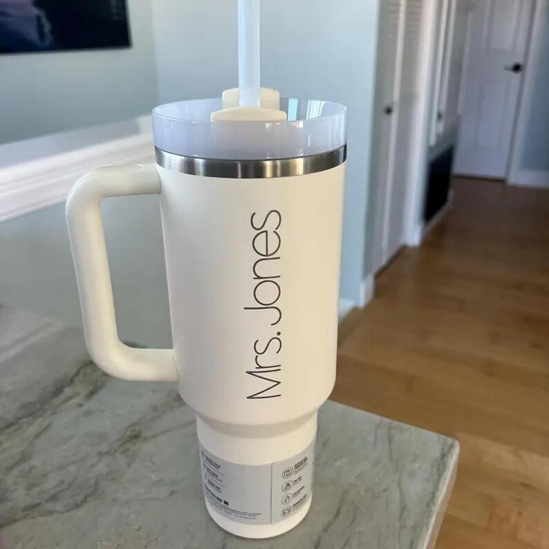 Custom Stanley 40oz Quencher Flip Straw Bottle | Stainless Steel Tumbler | Laser Engraved Travel Cup | Gift for Friend, best for Gym