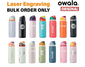 Custom Owala FreeSip Water Bottle 32 oz Genuine with engraving, Owala FreeSip Water Bottle: Custom Laser Engraved. Cooperates Bottles.