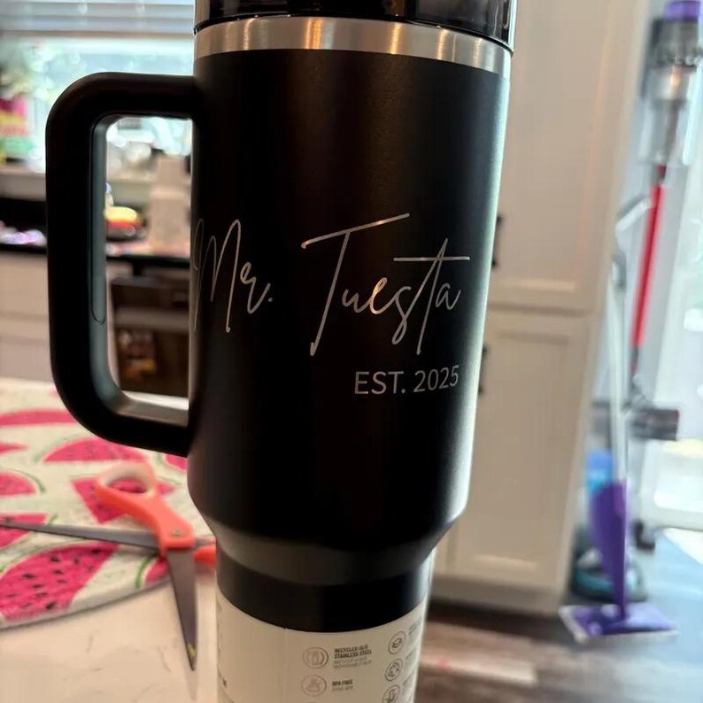 Custom Stanley 40oz Quencher Flip Straw Bottle | Stainless Steel Tumbler | Laser Engraved Travel Cup | Gift for Friend, best for Gym