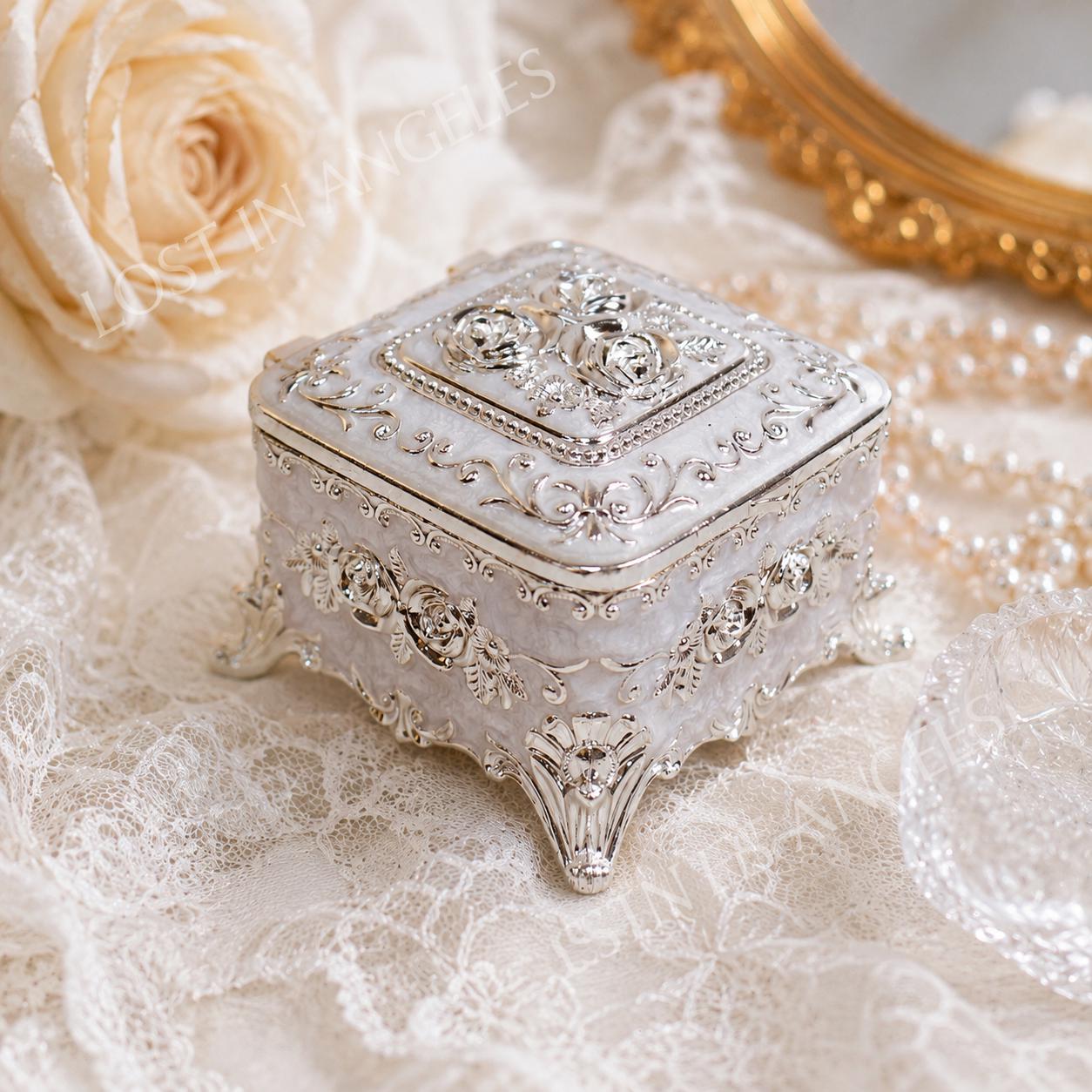 Vintage Jewelry Box Rose - Etsy