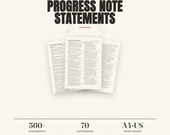 Therapy Progress Notes: 560+ Clinical Phrases, 70 Categories (Printable PDF)