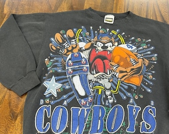 Vtg 1993 Dallas Cowboys Taz Looney Tunes Sweatshirt Tultex Maximum Sweats XL 90s