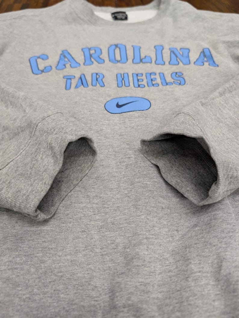 VTG 90er Jahre Nike Team UNC North Carolina Tar Heels Rundhals Sweatshirt groß grau uns Bild 6