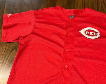 Majestic Ken Griffey Jr. #30 Reds MLB Jersey Large Mesh USA Made VTG Retro
