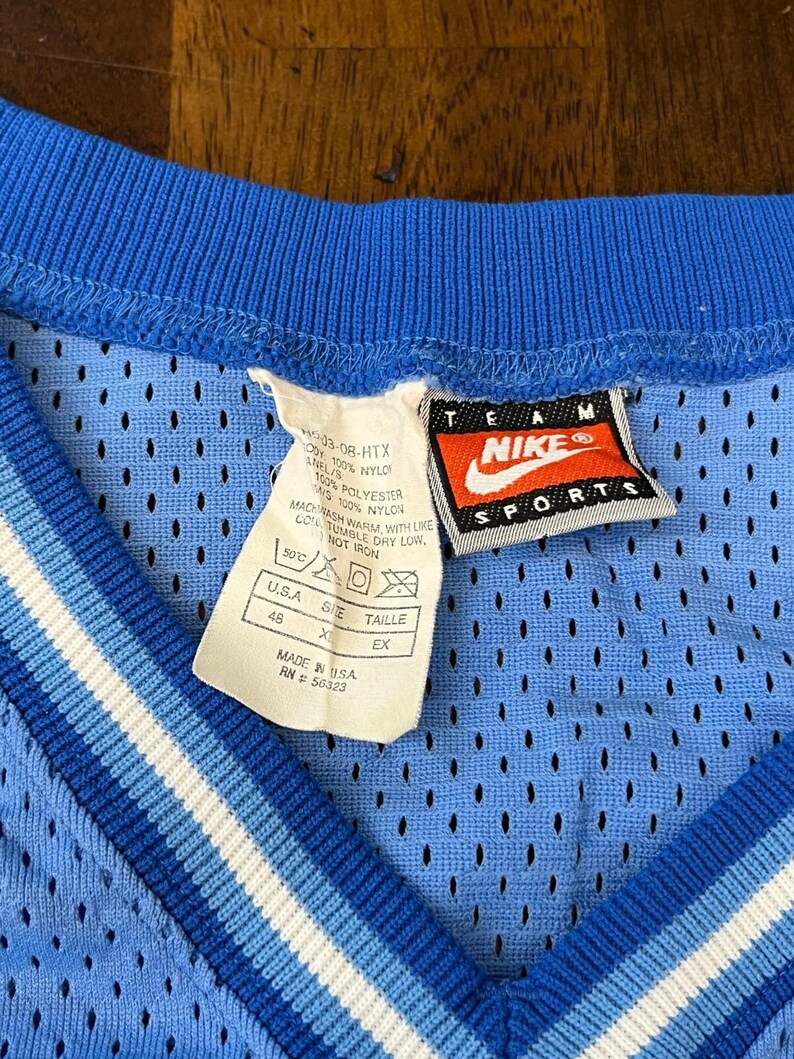 Vtg Nike USA Unc Tar Heels #5 North Carolina Basketball Jersey Herr XL Argyle bild 4