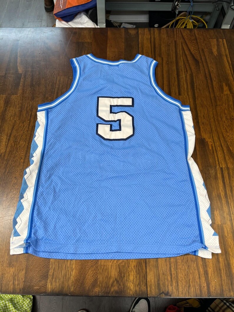 Vtg Nike USA Unc Tar Heels #5 North Carolina Basketball Jersey Herr XL Argyle bild 6