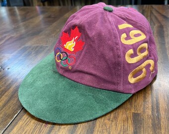 Vtg 1996 Atlanta Olympics Team Canada Hat Suede Brim Paisley Kalson Strapback