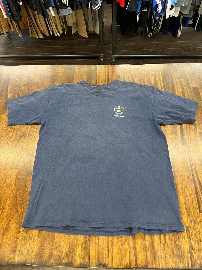 Camiseta vintage Five Crown Easy Livin Graphic XL Azul Doin Tha Bump Bumper Car Y2K imagen 1