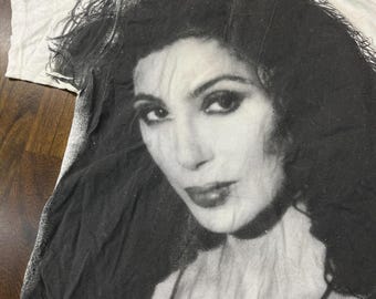 VTG Cher All Over Print T Shirt 90s Heart Dagger Angel Face Made In France XL