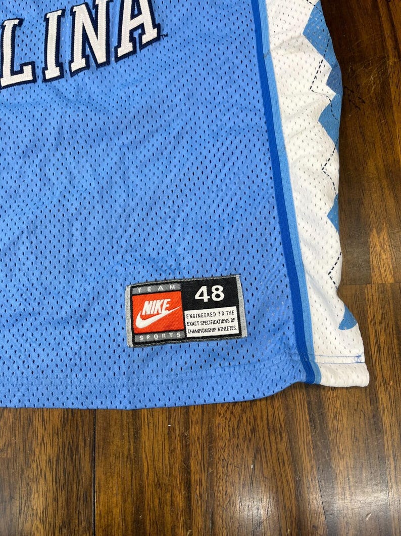 Vtg Nike USA Unc Tar Heels #5 North Carolina Basketball Jersey Herr XL Argyle bild 3