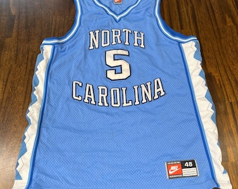 Vtg Nike USA Unc Tar Heels #5 North Carolina Basketball Jersey Men XL Argyle