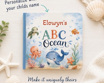 Custom Ocean ABC Board Book | Personalized Children's Alphabet, Underwater Animals